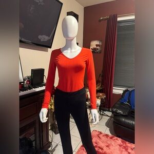 Women’s V-neck Long Sleeve Bodysuit - Pack of 3 different Colors: Size Medium